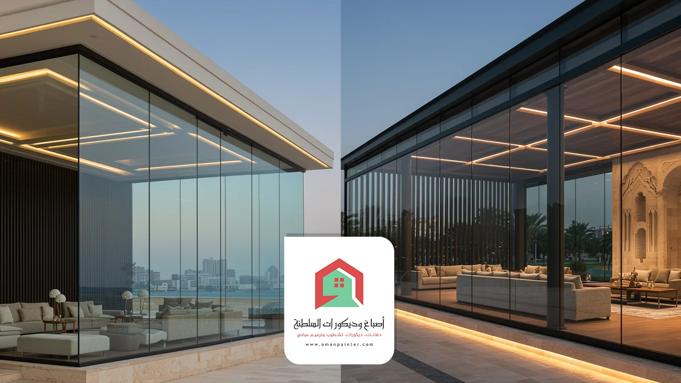 تركيب زجاج مجلس خارجي